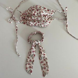 Homemade Cotton Face Mask & Matching Scrunchie
